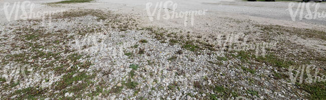 gravel ground with some grass