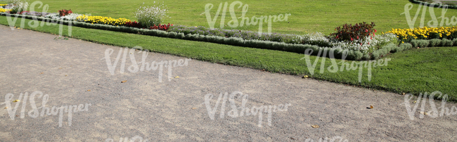 park ground with formal flowerbeds