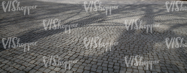 paved square with tree shadows