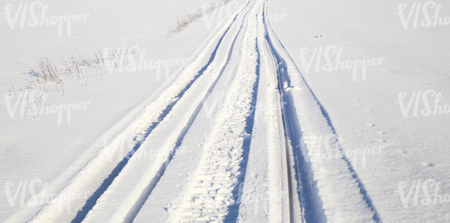 small country road in winter