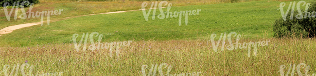 summer landscape with a small road seen from above