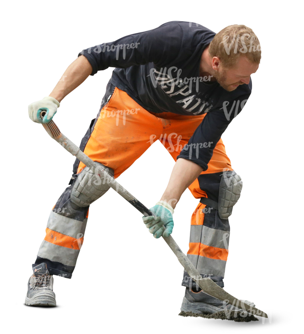 cut out worker shovelling
