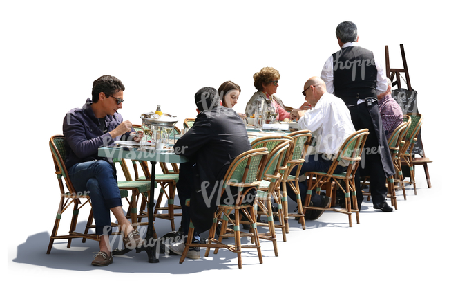 people sitting in a street cafe