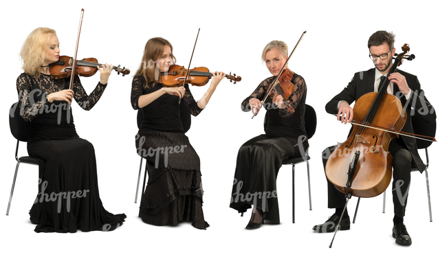 musical quartet giving a concert