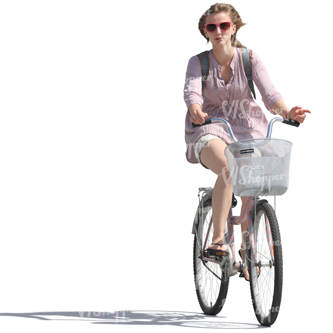 woman riding a bike