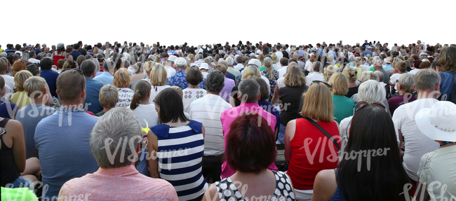 audience listening to an outdoor concert