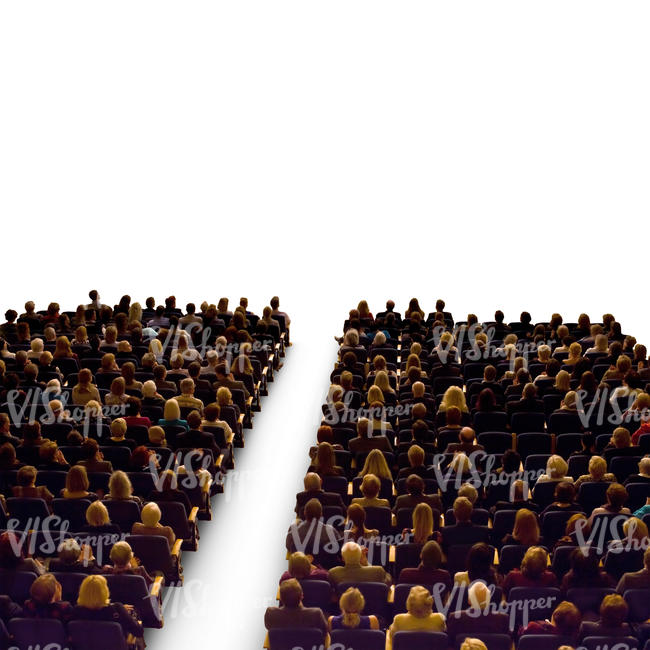 cut out audience listening to a concert