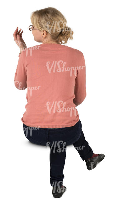 woman sitting seen from behind