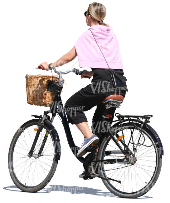 woman riding a city bike