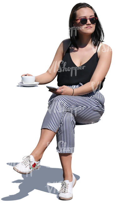 woman sitting in a cafe