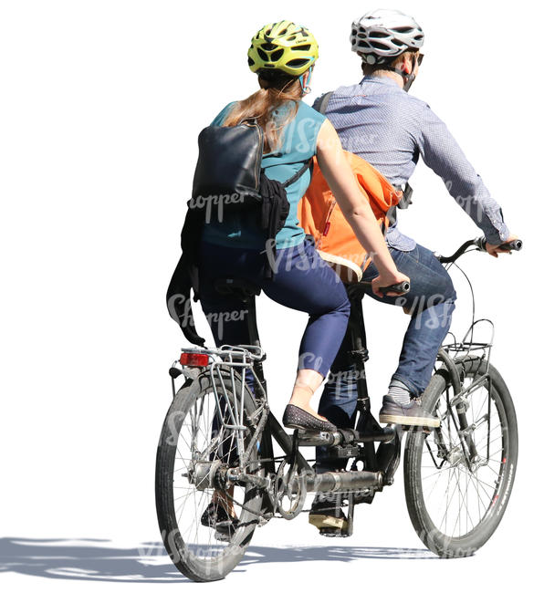 couple riding a tandem