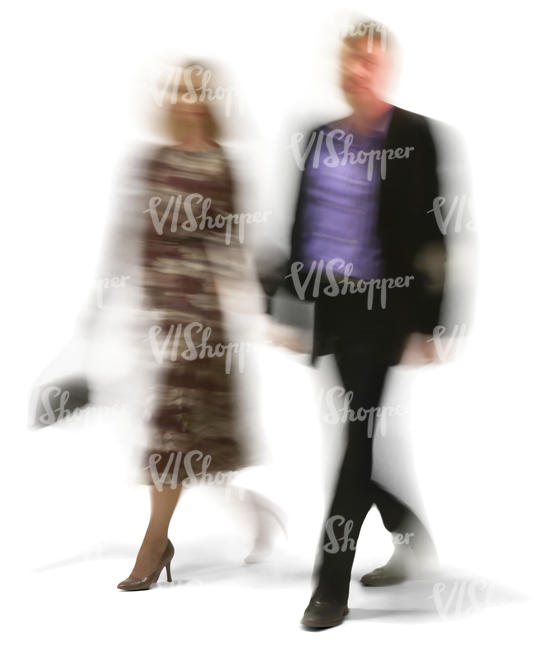 cut out motion blur couple walking