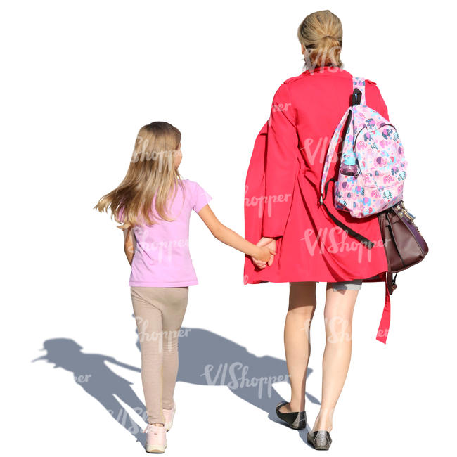 mother and daughter walking hand in hand