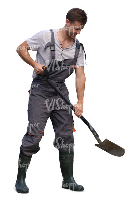 man shovelling