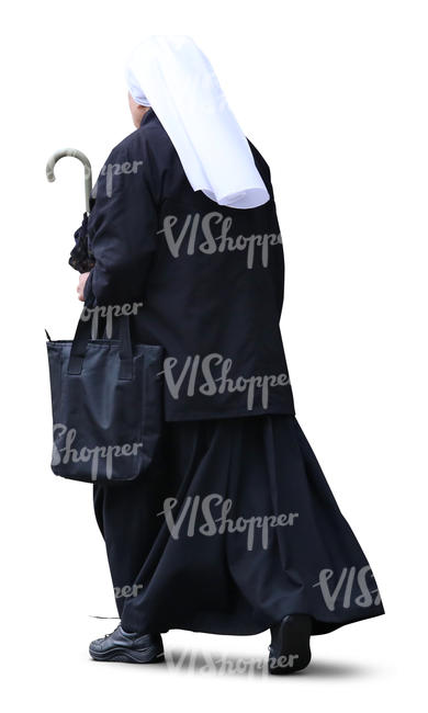 older nun walking