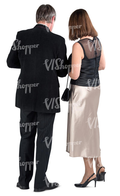 couple in formal outfit standing