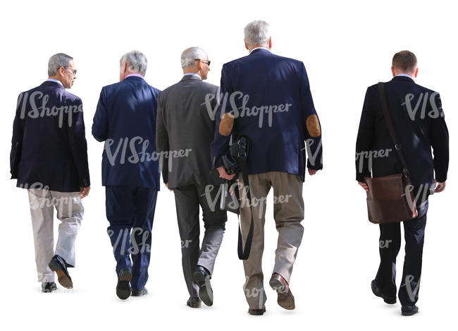 group of businessmen walking