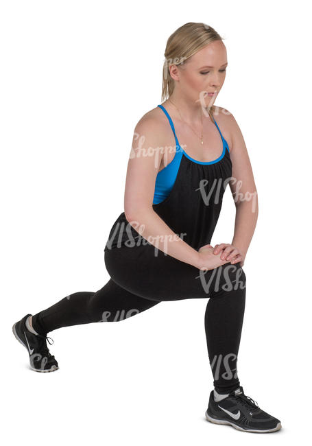 young woman doing stretching exercises