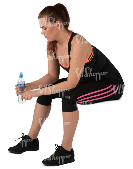 woman taking a rest during a workout