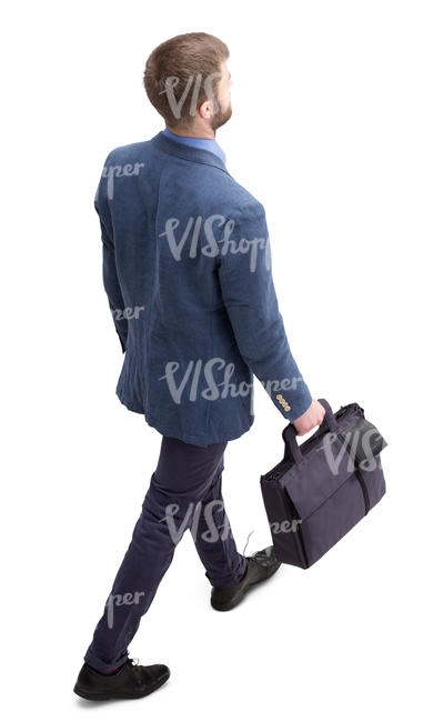 businessman walking seen from above