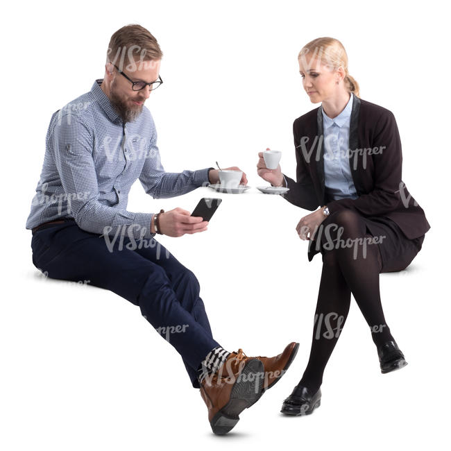 two business people sitting in a cafe