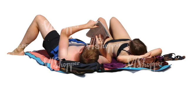 couple sunbathing 