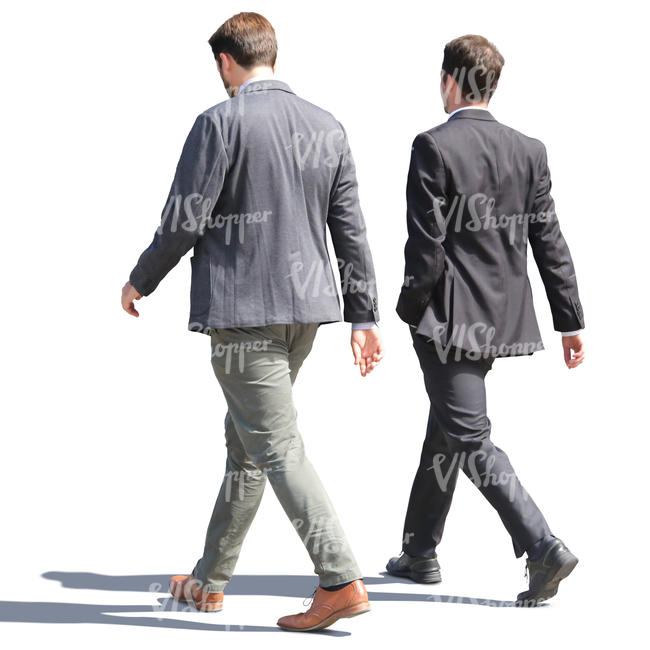 two businessmen walking on the street