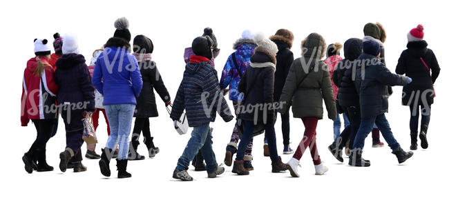 group of children walking