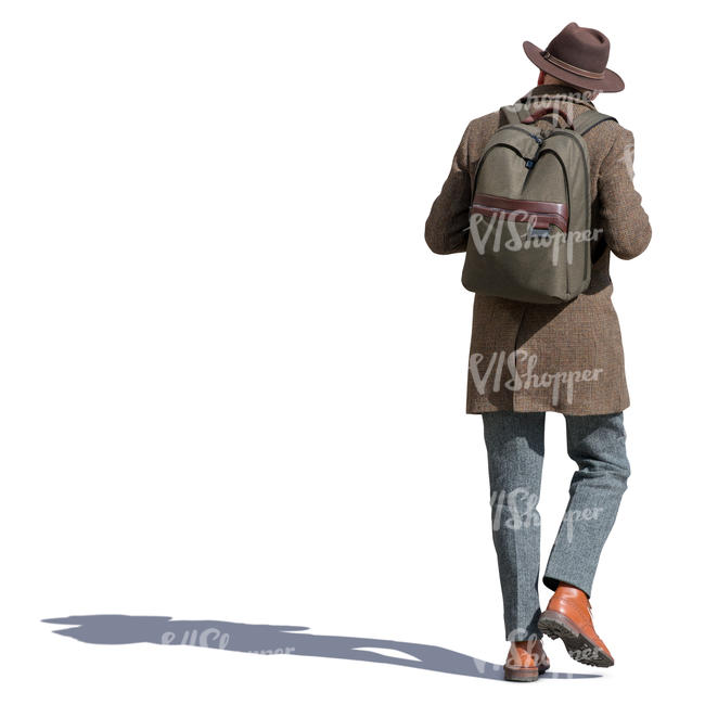 man with a hat walking