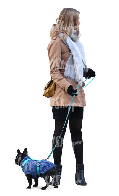 woman with a dog standing