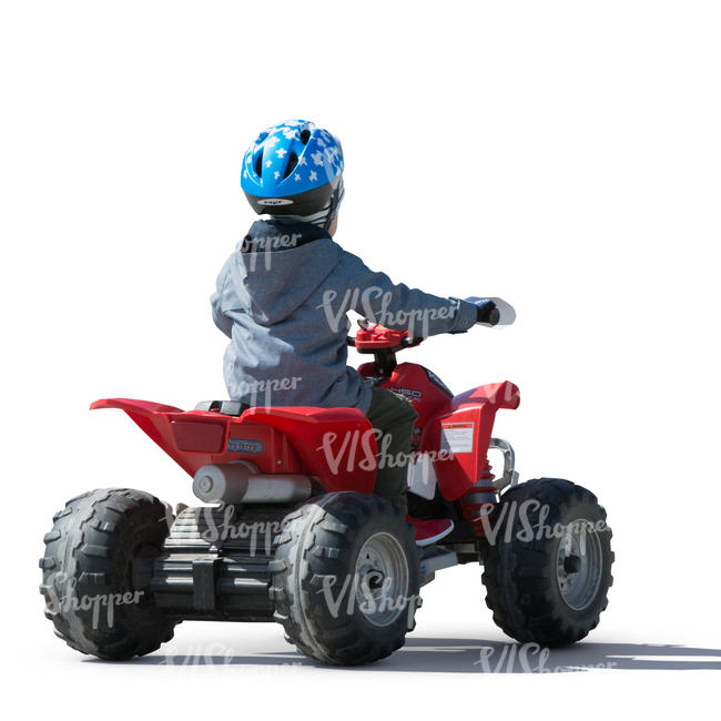 boy riding a quad bike