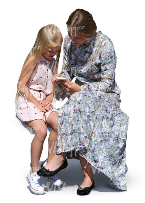 mother and daughter sitting together