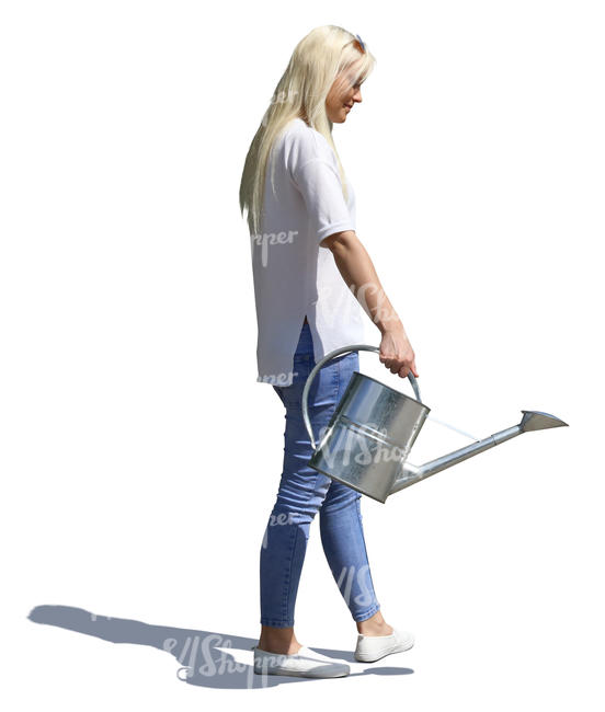 woman watering plants