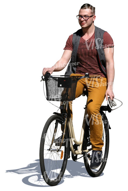 man riding a bicycle in the summer