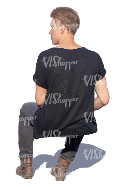 man sitting seen from behind