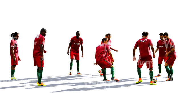 group of men playing football