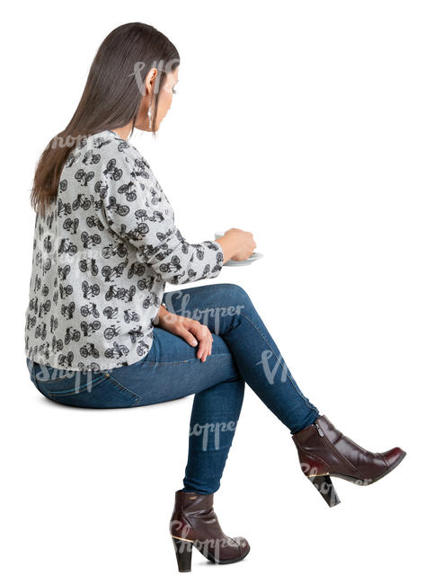 woman drinking coffe in a cafe