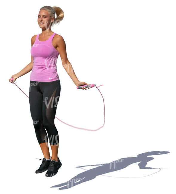 woman jumping with a jump rope