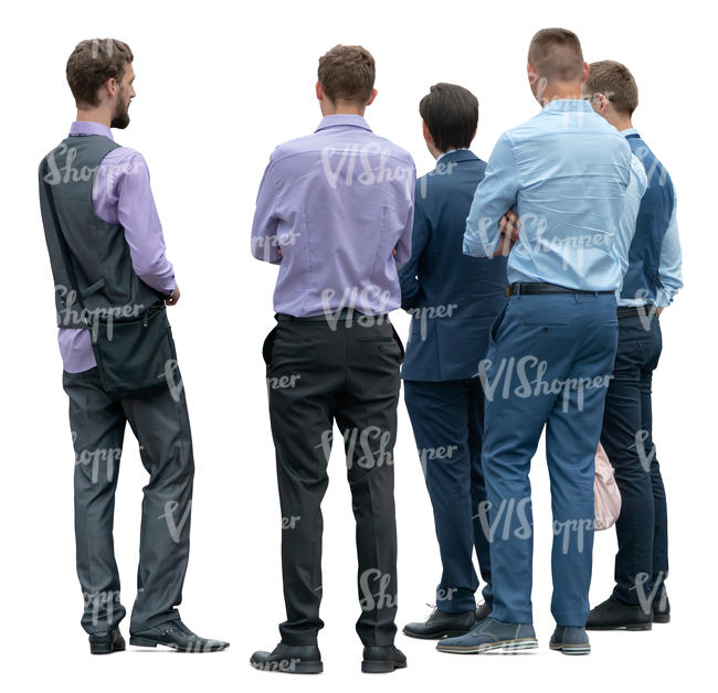 group of five men standing