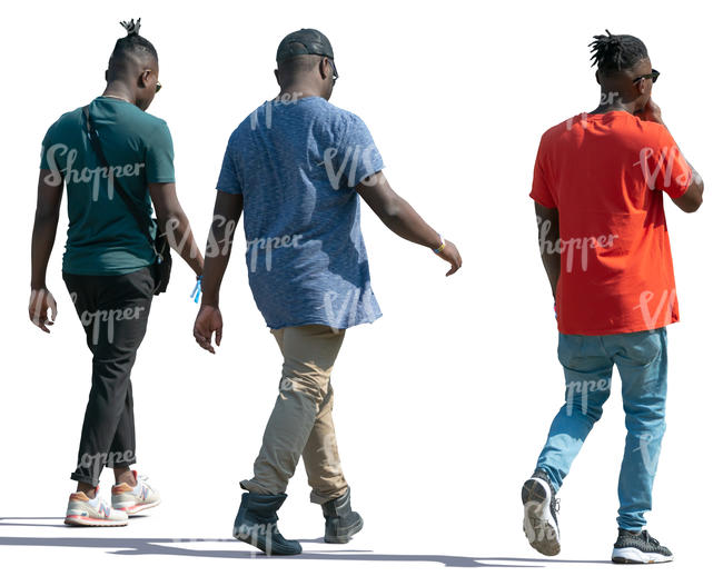 three black men walking