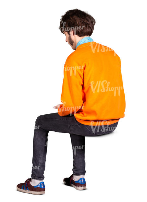 man sitting seen from behind