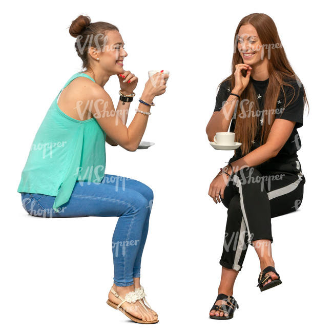 two women drinking coffee and talking