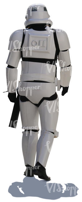 cut out stormtrooper walking in the street