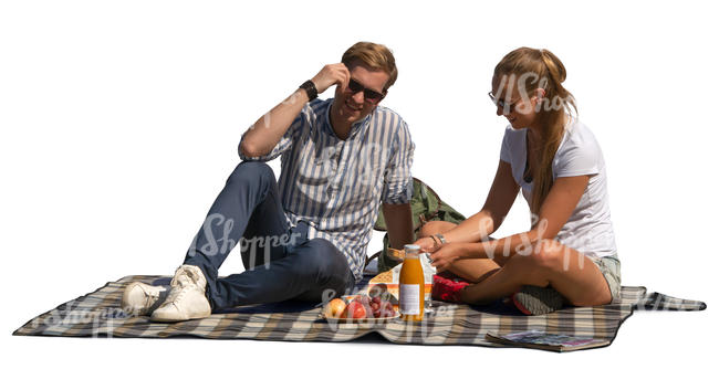 young couple having a picnic