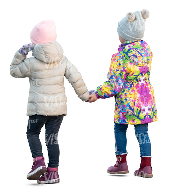 two little girls walking hand in hand