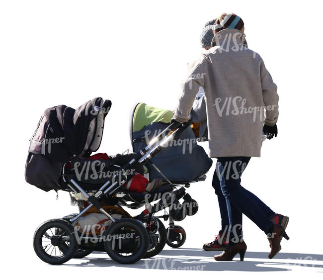 two women with baby carriages walking