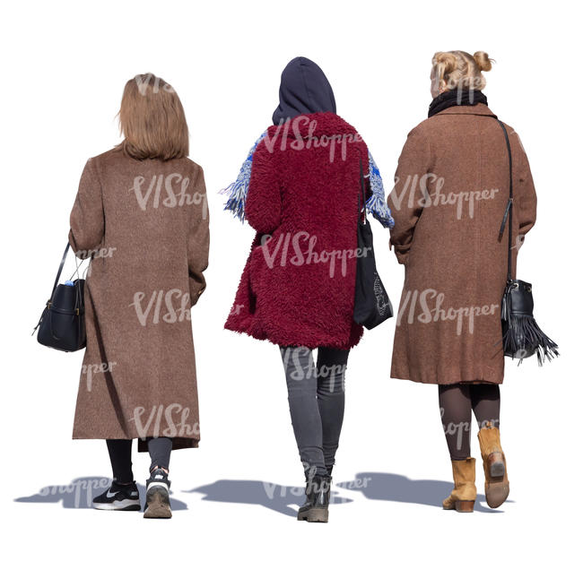 three women walking on a sunny autumn day