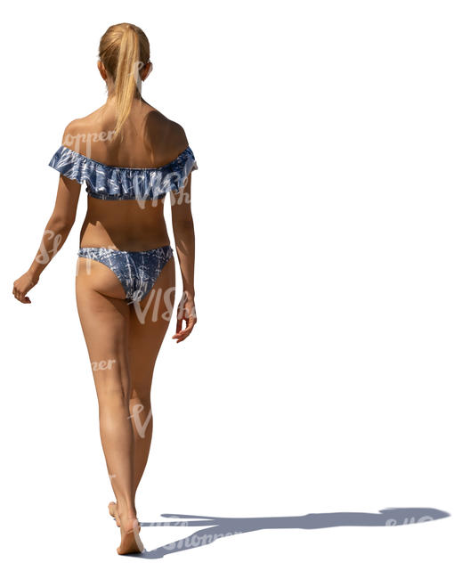 woman in a bikini walking