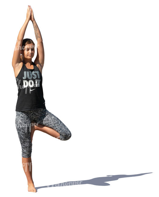 woman doing yoga exercises