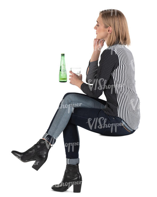 woman sitting in a cafe